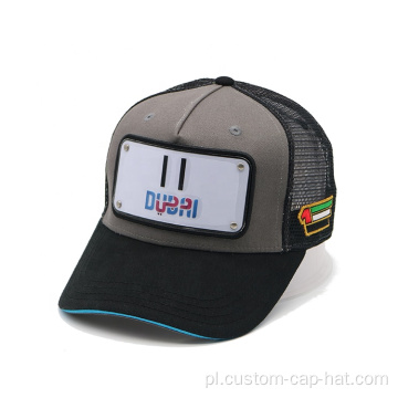 Haftowane logo 3D czarna czapka siatki